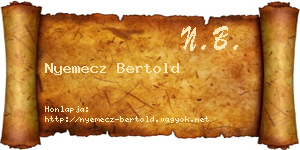Nyemecz Bertold névjegykártya